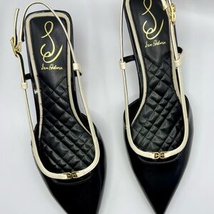 Sam Edelman Black and Cream Kitten Heels